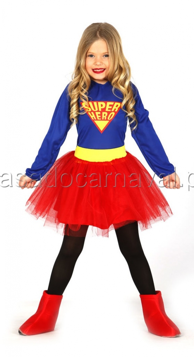 Fantasia Super Homem Super Girl Feminino Adulto Body + Capa Carnaval  Halloween Super Heroi Temático