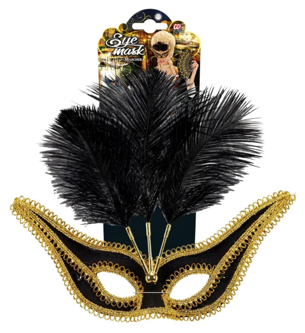 MASCARILHA VENEZIANA COM PLUMAS