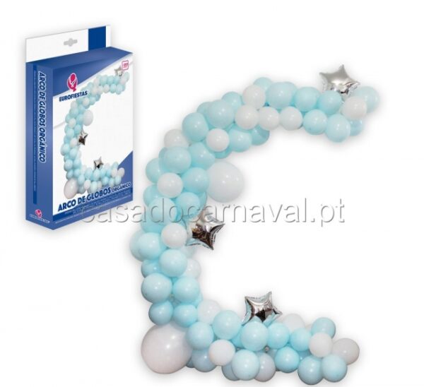 KIT ARCO DE BALÕES AZUL/BRANCO