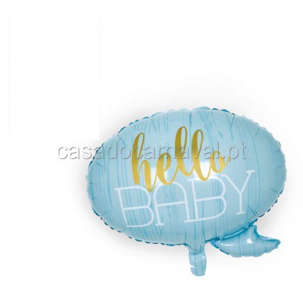 BALÃO METÁLICO HELLO BABY AZUL 60CM