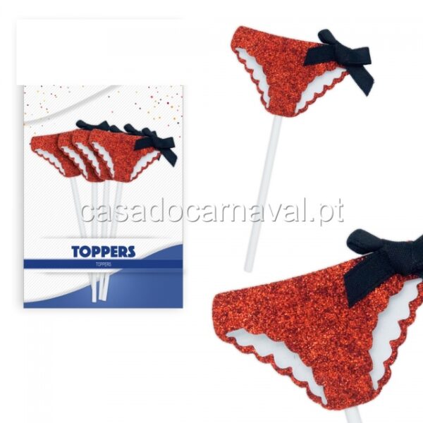 TOPO PARA DECORAÇÃO DE BOLOS LINGERIE 4 UNID