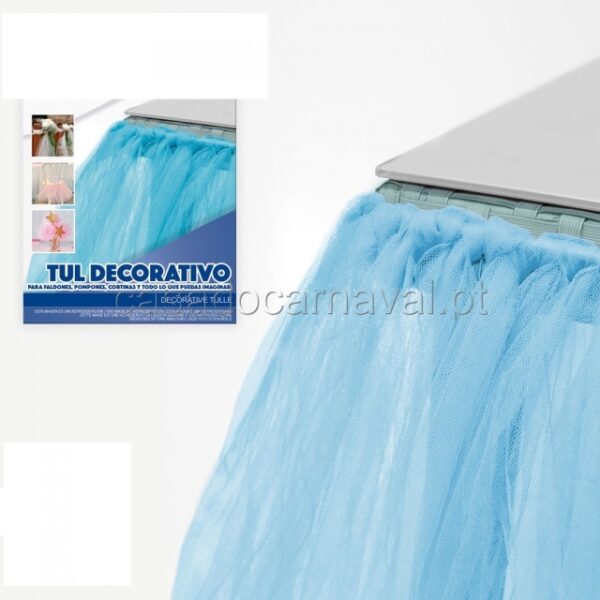 ROLO DE TUTU DECORATIVO AZUL CLARO 45MT