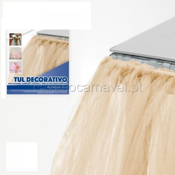 ROLO DE TUTU DECORATIVO BEGE 45MT