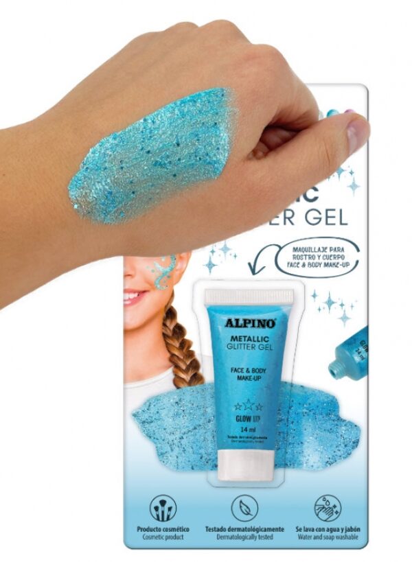 GEL GLITTER METALIZADO CORPORAL AZUL