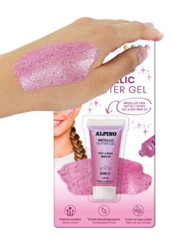 GEL GLITTER METALIZADO CORPORAL ROSA